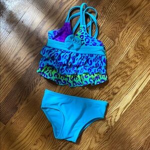 Joe Boxer Kids Bikini with Blue and Purple Leopard Print